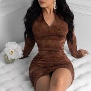Turtleneck Zipper Midi Dress
